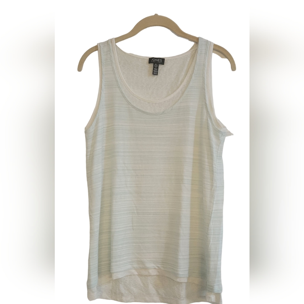 Jones New York Layered Scoop Neck Tank - Ivory Size Small